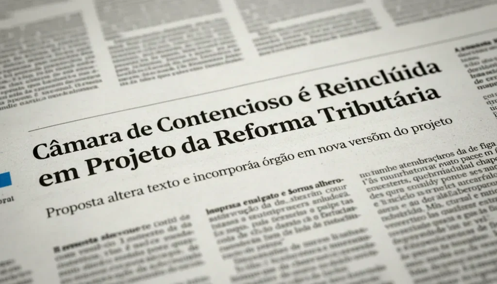 Câmara Nacional de Integração do Contencioso retorna à reforma tributária